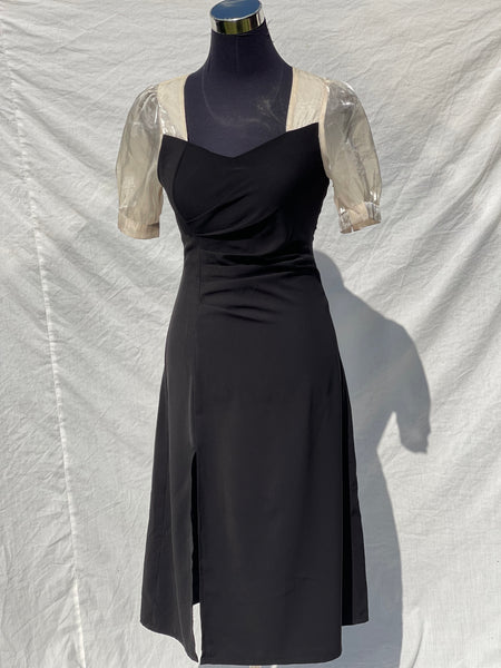 B&W Dress with Front Slit (XS)