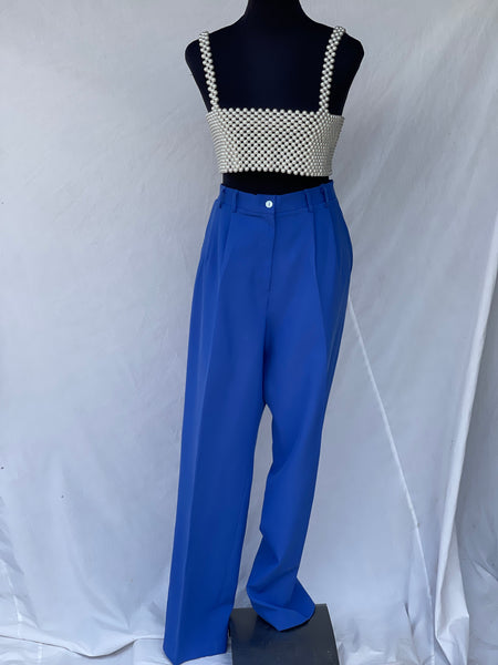 Blue Pleated Pants (36)