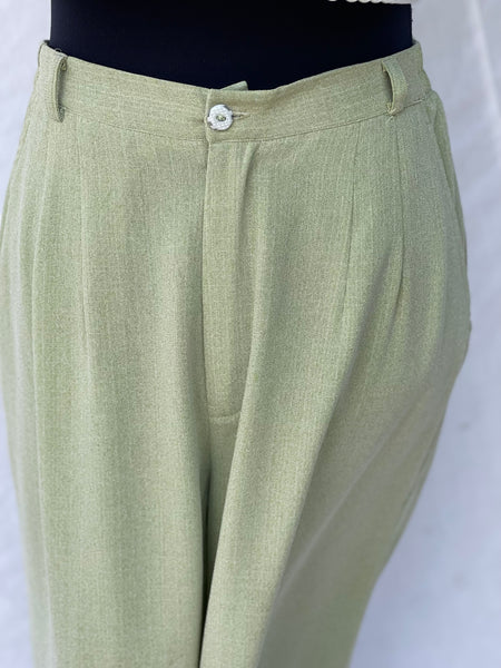 Pleated Green Pants (32)