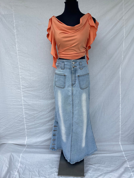 Denim Maxi Skirt (32-34)