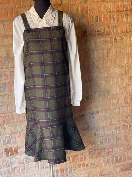 Checkered Olive Dress (S/32)