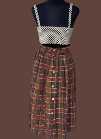 Pleated Checkered Skirt (32)