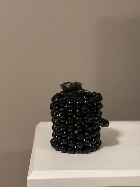 PRE-ORDER: Classic Black Bead Clutch