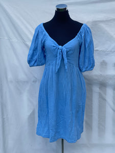 Cotton Blue Dress with Pockets (38)