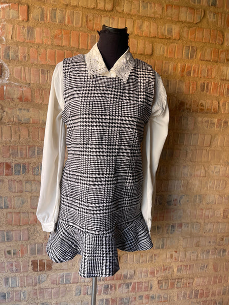 Checkered Mini Dress (XS/30) (not recommended if you are tall)