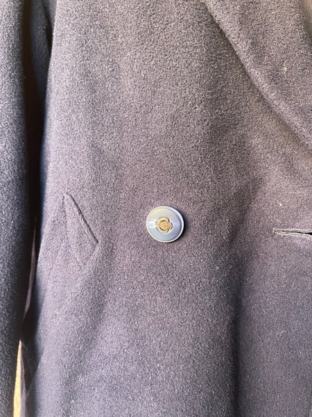 Cashmere & Wool Navy DB Coat (L)