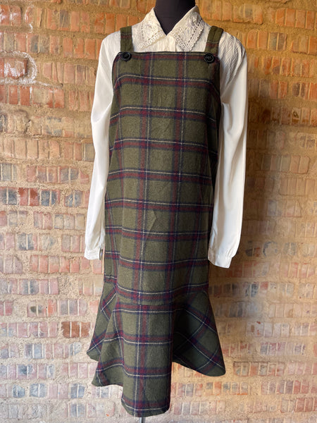 Checkered Olive Dress (S/32)