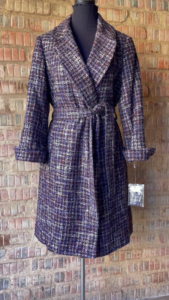 Purple Tweed Coat (M)