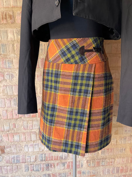 Orange Checkered Skirt (36)