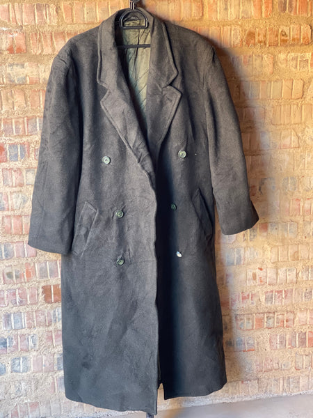 Olive Cashmere & Wool Men’s Coat (Refer to measurements) (women’s XL)