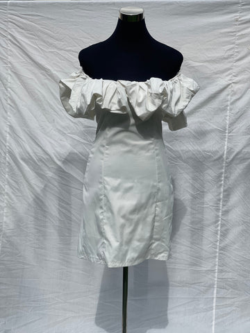 Retro Ruffle Body-con Dress (S)