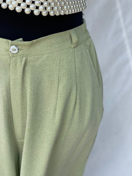 Pleated Green Pants (32)