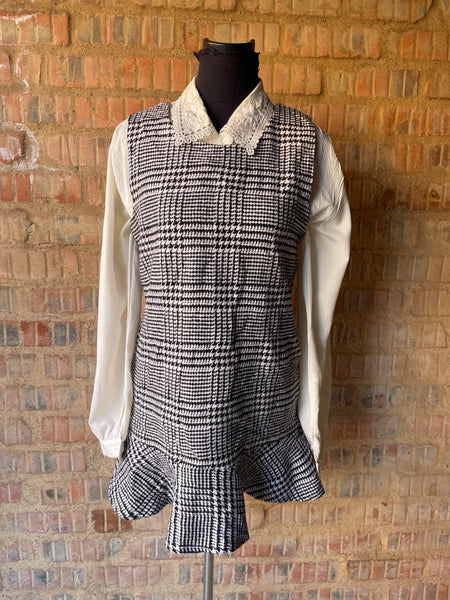 Checkered Mini Dress (XS/30) (not recommended if you are tall)