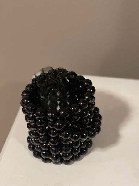 PRE-ORDER: Classic Black Bead Clutch