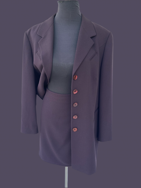 Plum Vinty Skirt Suit (36)