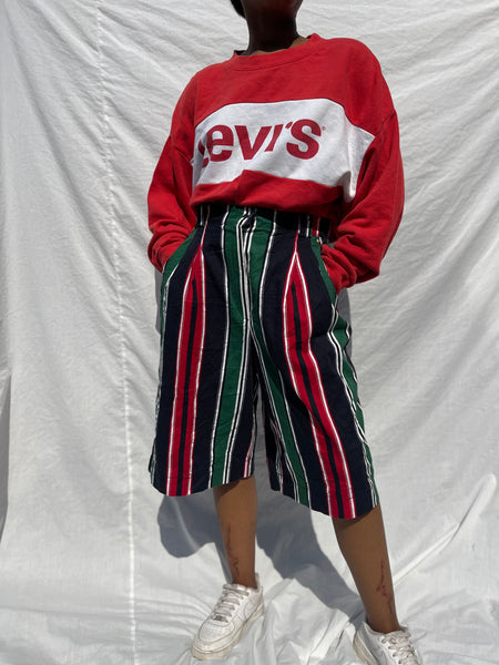 Vintage Striped Bermuda Shorts (34)