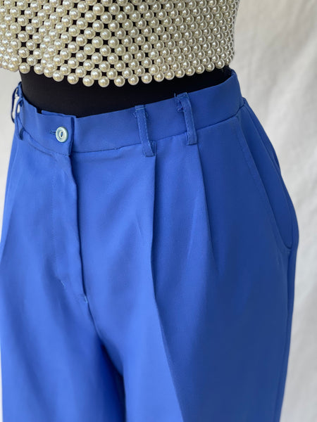 Blue Pleated Pants (36)