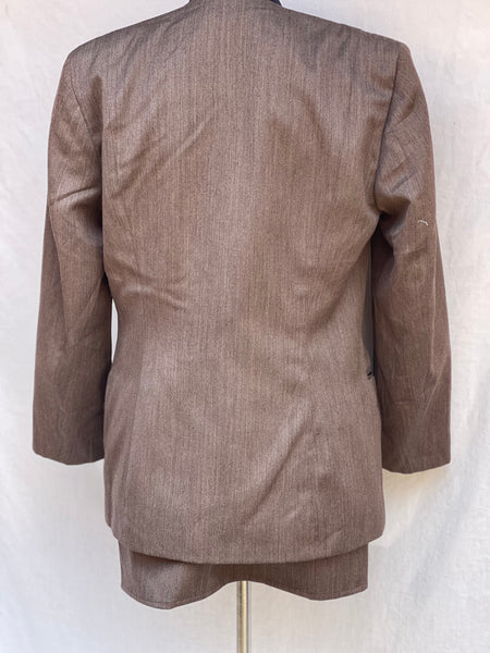 Pure Wool Brown Vintage Skirt Suit (32)