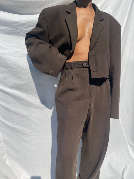Chocolate Cropped Unisex Suit (Women’s 38)