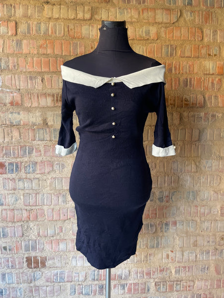 Navy Knit Dress (XS-S/ 30-32)