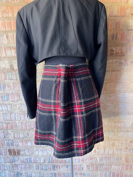 Pure Wool Checkered Skirt (34)