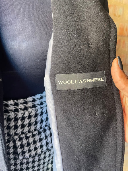 Wool & Cashmere Classic Black Coat (L)
