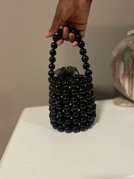 PRE-ORDER: Classic Black Bead Clutch