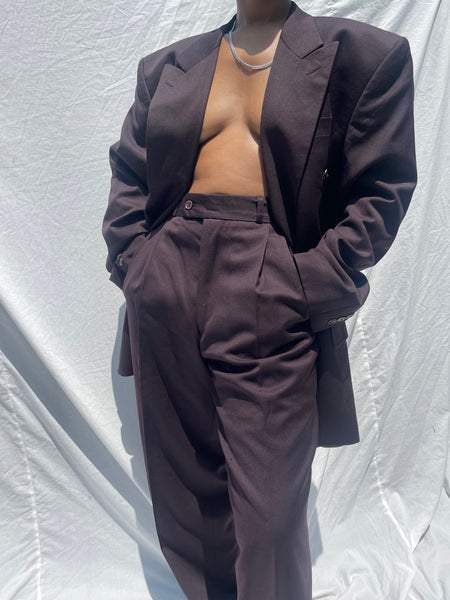 Plum Pure Wool Unisex DB Suit (Women’s 34)