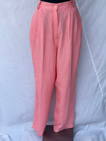 Peach Sheer Pleated Pants (36)