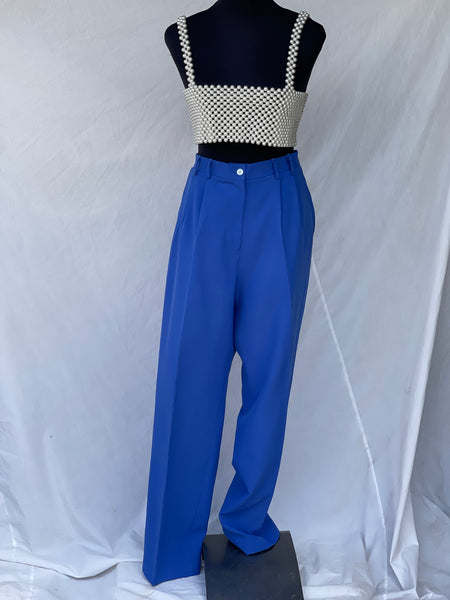 Blue Pleated Pants (36)