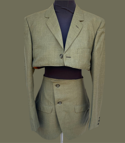 Olive Pure Wool Reworked Suit (32)