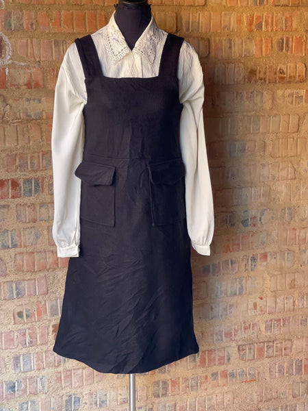 Black Pinafore Dress (S/32)