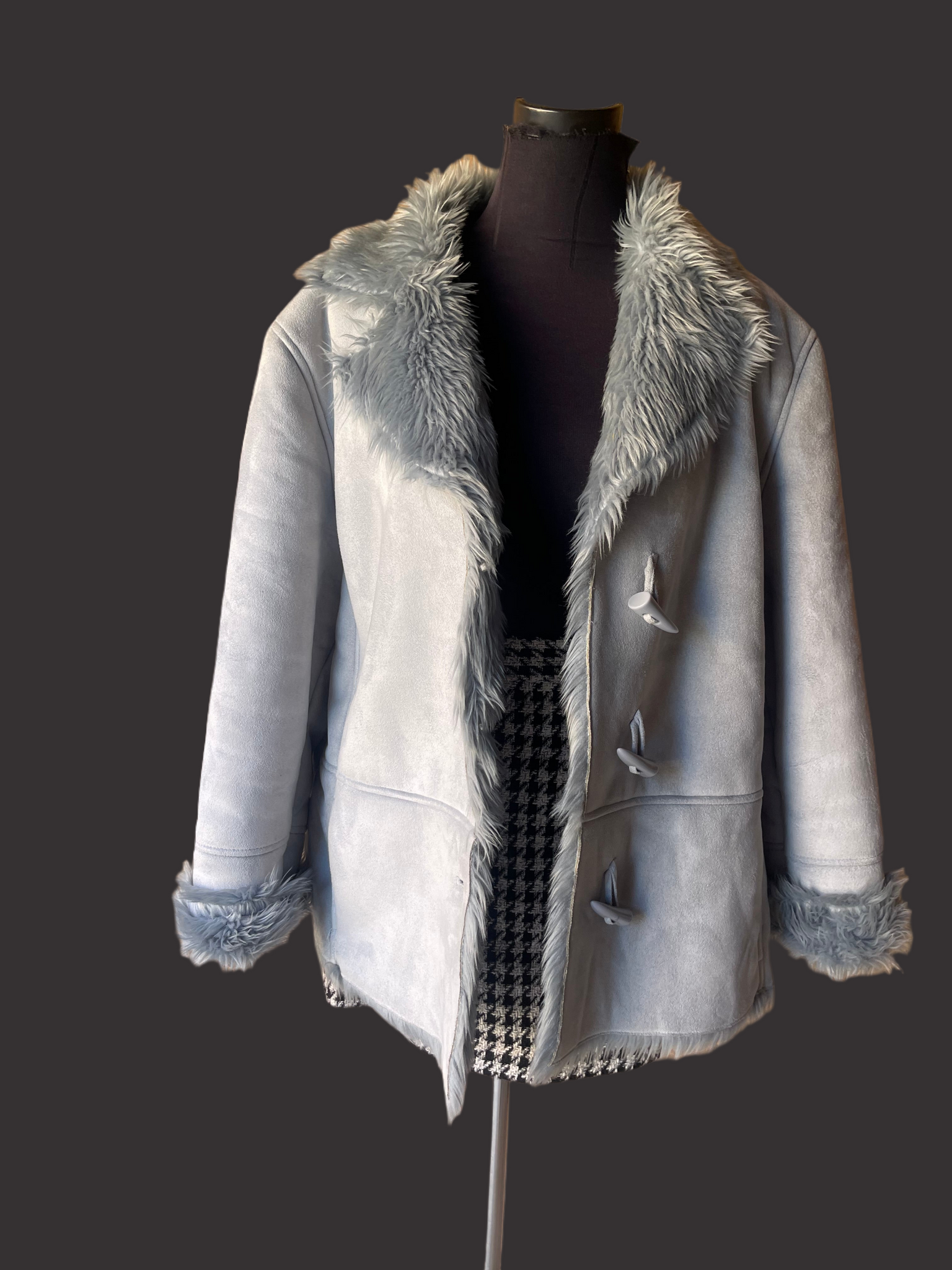 Baby Blue Faux Fur Jacket (2XL)