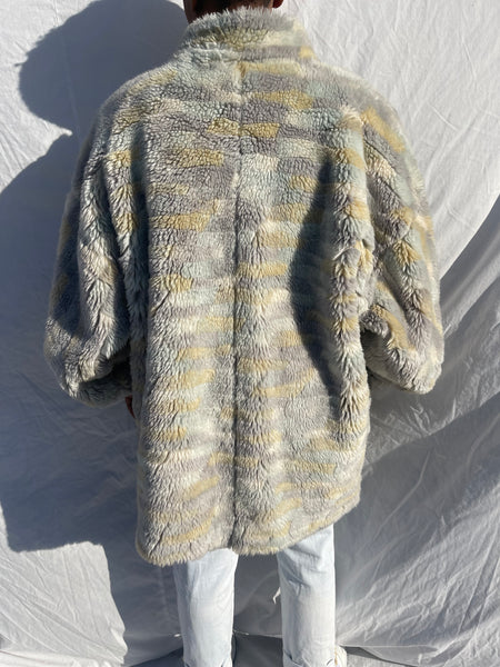 Pastel Faux Fur Jacket (2XL)