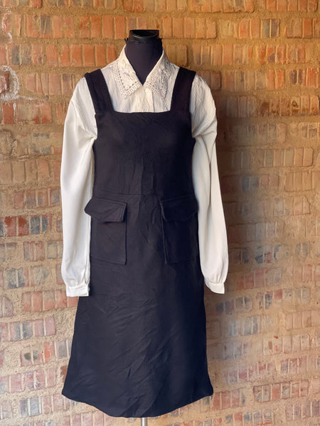 Black Pinafore Dress (S/32)