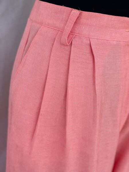 Peach Sheer Pleated Pants (36)