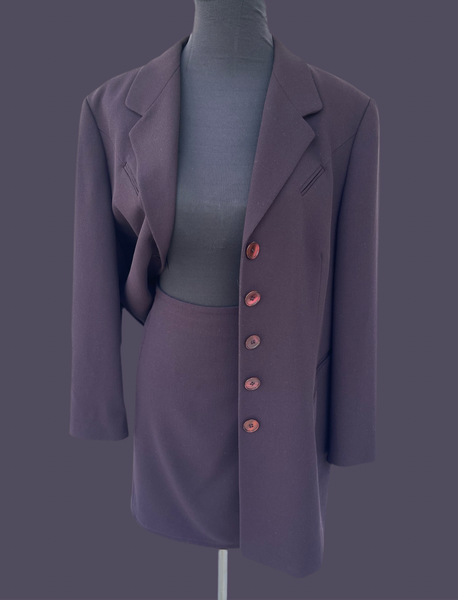 Plum Vinty Skirt Suit (36)