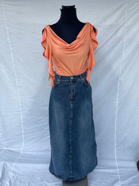 Denim Maxi Skirt (34)