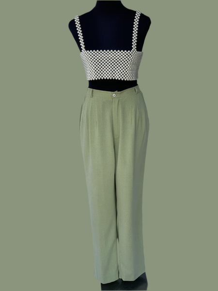 Pleated Green Pants (32)