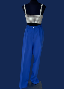 Blue Pleated Pants (36)