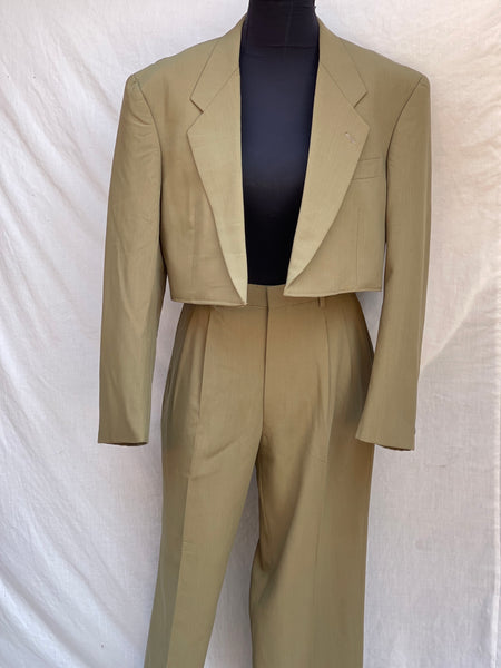 Tan Cropped Unisex Suit (Women’s 32)