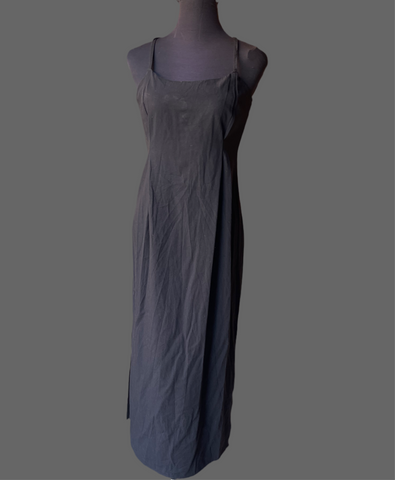 Black Cross-back Maxi Dress with Side Slits (S/32)