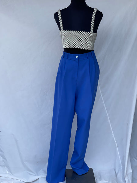 Blue Pleated Pants (36)