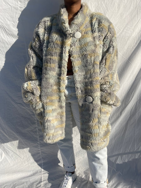 Pastel Faux Fur Jacket (2XL)