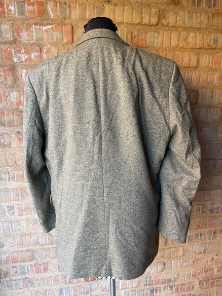 Olive Silk & Wool Unisex Blazer (L)