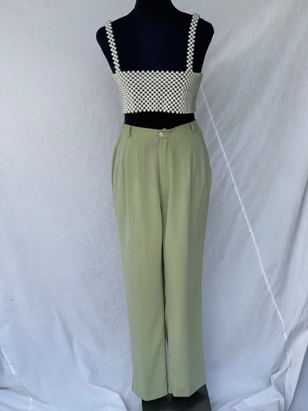 Pleated Green Pants (32)