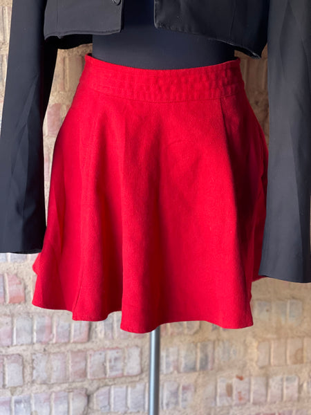 Red Mini Skirt with Pockets (30)