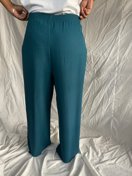 Teal Pleated Pants (36)