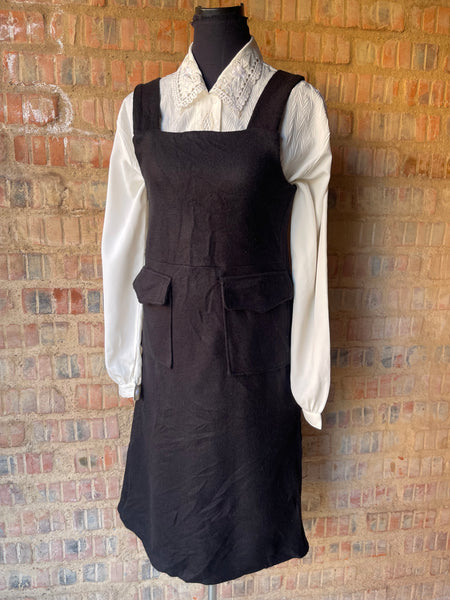 Black Pinafore Dress (S/32)