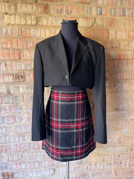 Pure Wool Checkered Skirt (34)